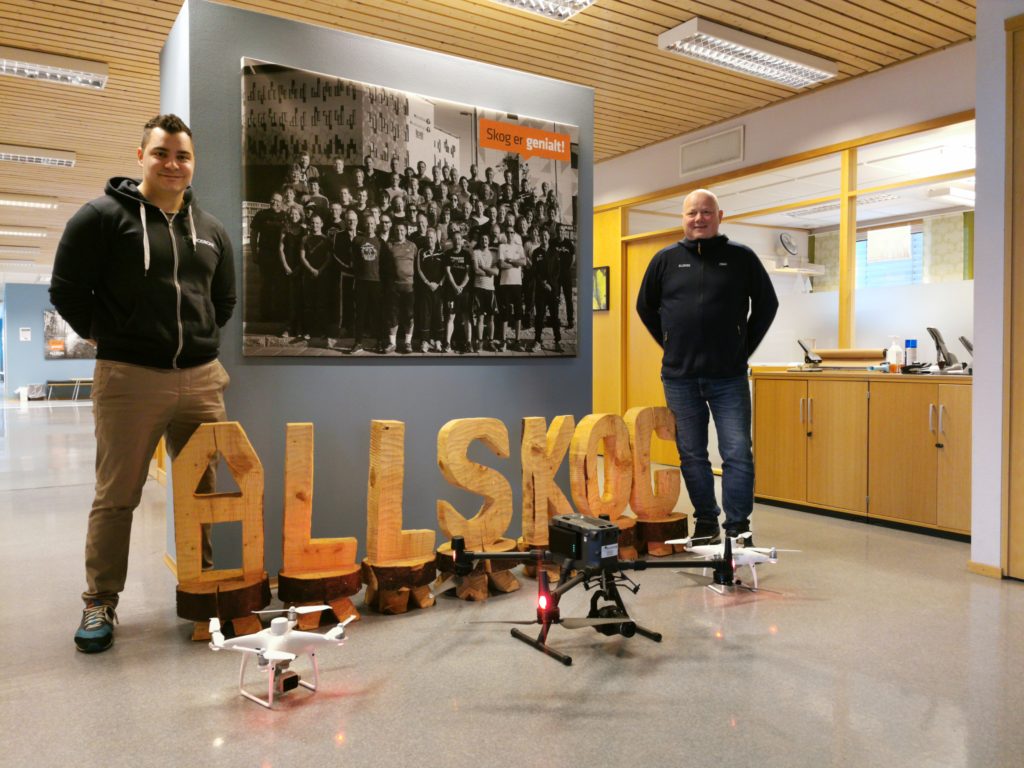Atilla Haugen i Biodrone og Ole Andre Hestmo i Allskog har stor tro på samarbeidet