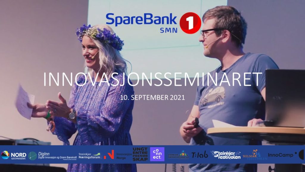 Sara Kveli er i år som i 2019 konferansier for Innovasjonsseminaret. Her sammen med Yngve Henriksen i Inderøy Mosteri.